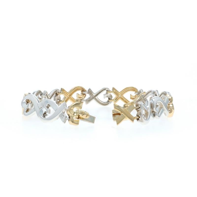 Tiffany & Co. Paloma Picasso Pulsera de eslabones Corazones enamorados Oro 925 18k en venta 2