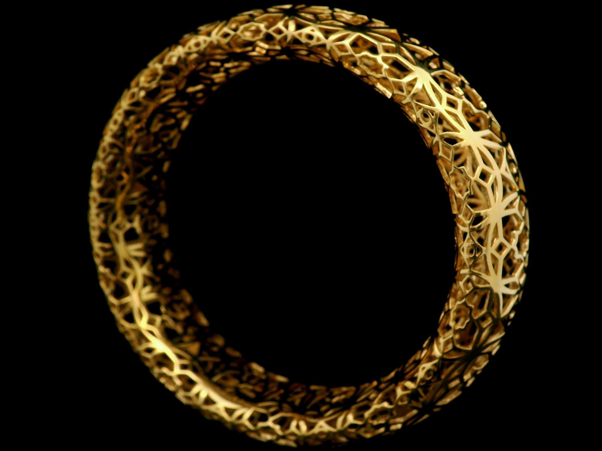 Tiffany & Co. Paloma Picasso Marrakesh 18k Gold Open Work Bangle Bracelet 2