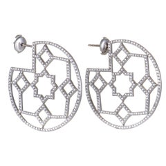 Tiffany & Co. Paloma Picasso Marrakesh Diamond Pave Platinum Hoop Earrings