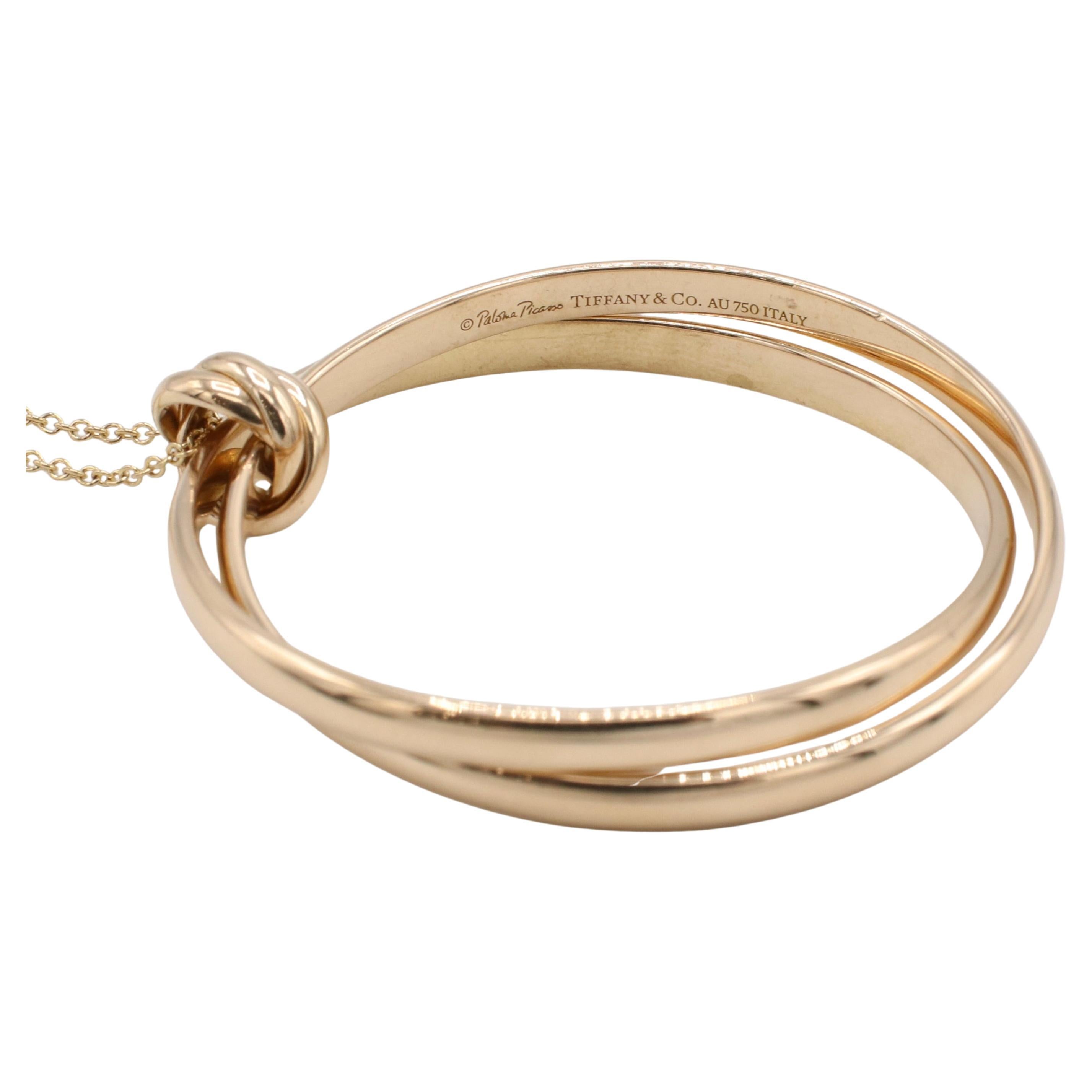 Moderno Tiffany & Co. Paloma Picasso Collana con ciondolo a cerchio grande in oro rosa Melody in vendita