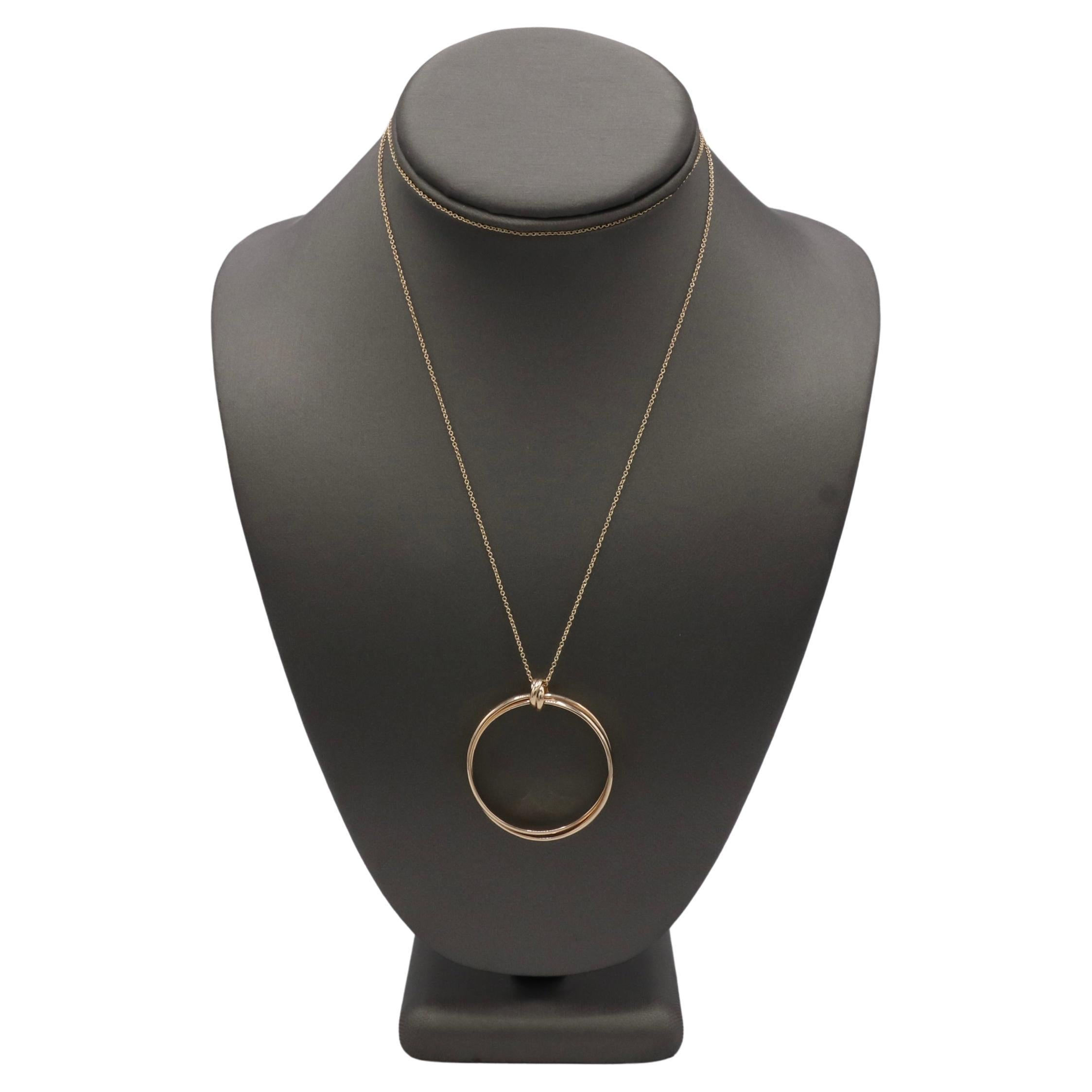 Tiffany & Co. Paloma Picasso Collana con ciondolo a cerchio grande in oro rosa Melody In condizioni ottime in vendita a  Baltimore, MD