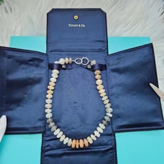 Tiffany & Co. Paloma Picasso Moonstone and Quartz Bead Necklace Sterling Silver