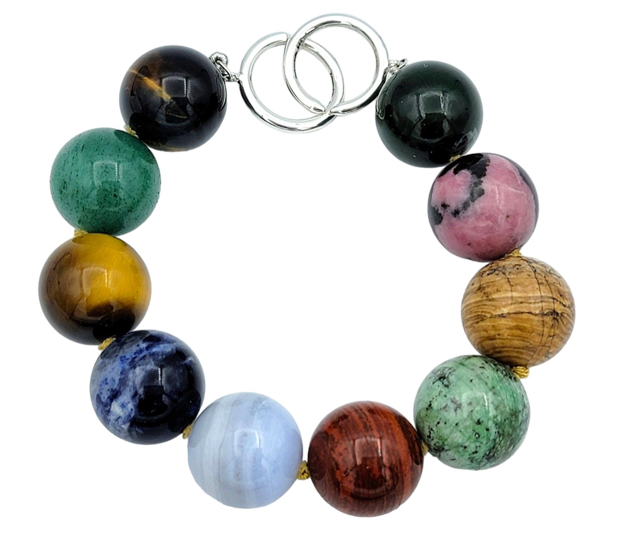 The inner circumference of this bracelet measures 6.25 inches and will comfortably fit a 6 inch wrist. 

This beautiful Tiffany & Co. Paloma Picasso beaded bracelet is a stunning piece of jewelry that showcases a colorful array of gemstones, each