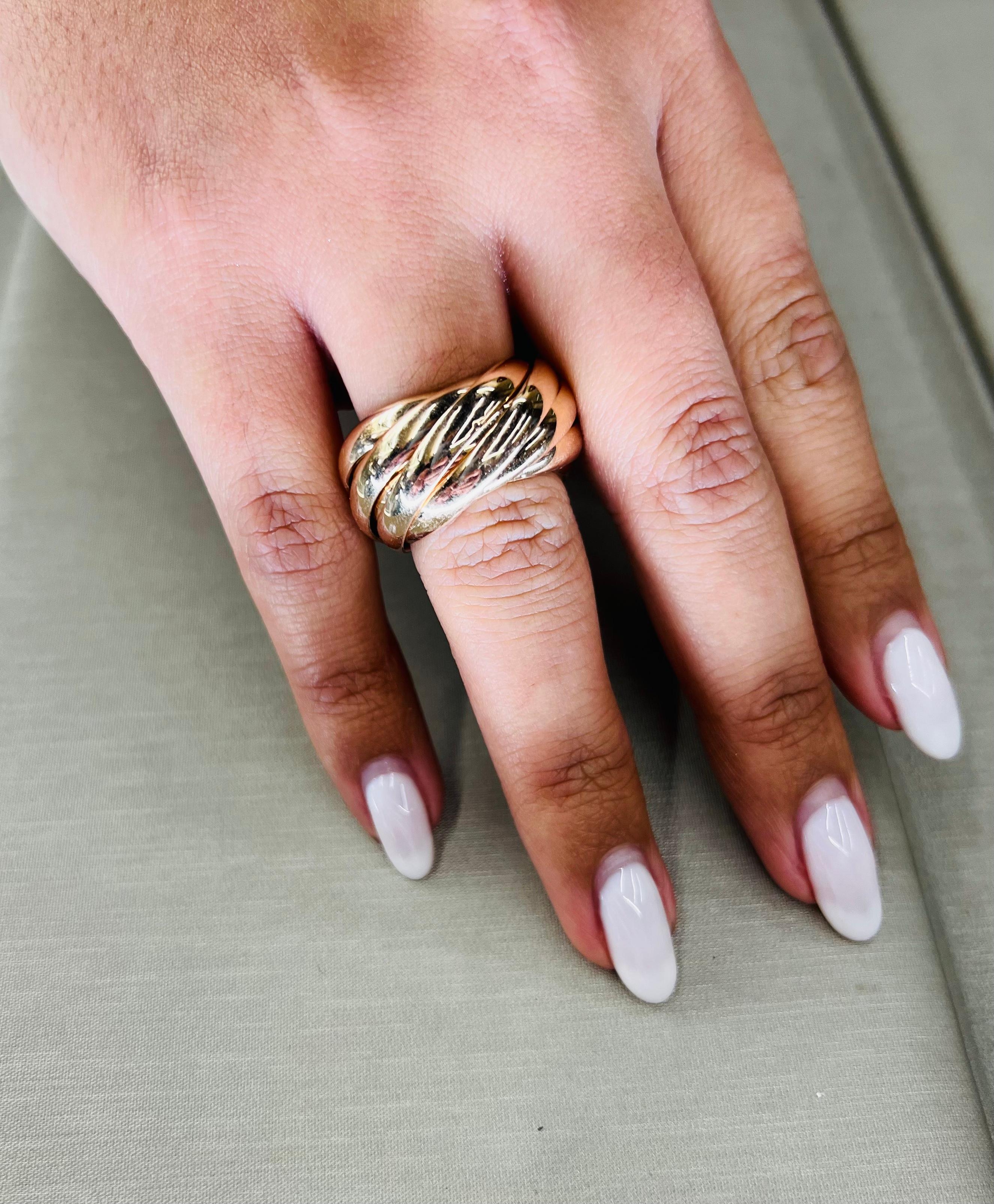 Tiffany & Co. Paloma Picasso, bague à neuf anneaux en or rose 18 carats  en vente 1