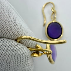 Tiffany & Co. Paloma Picasso Olive Amethyst 18k Yellow Gold Dangle Earrings