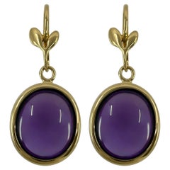 Tiffany & Co. Paloma Picasso Olive Amethyst 18k Yellow Gold Dangle Earrings