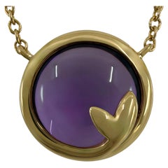 Tiffany & Co. Paloma Picasso Olive Amethyst 18k Yellow Gold Pendant Necklace
