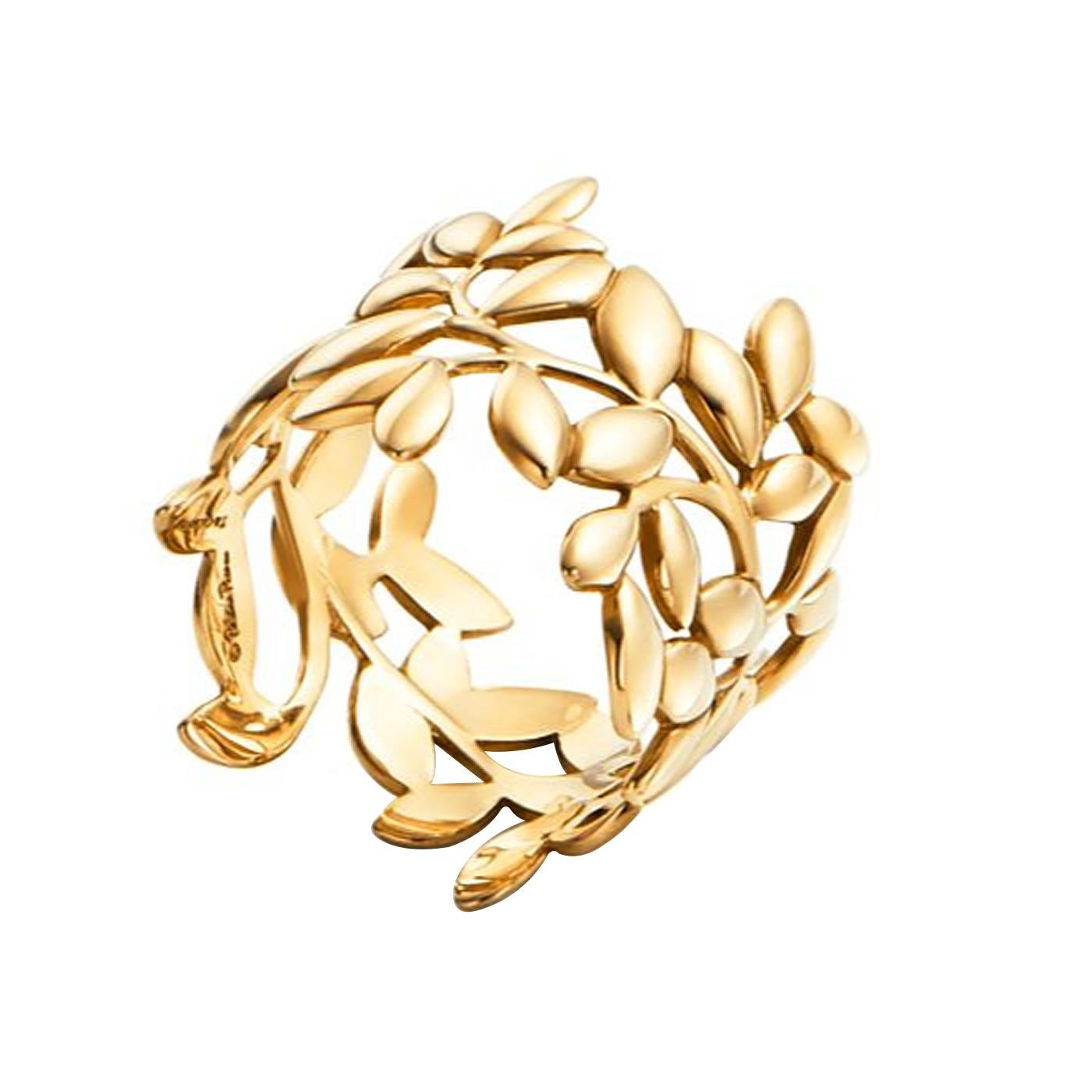 Moderniste Golding Co Paloma Picasso Olive Branch Leaf 18k Yellow Gold Band Ring (bague en or jaune 18 carats) en vente