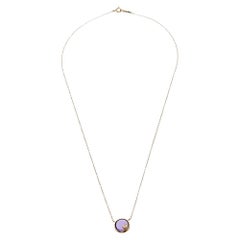 Tiffany & Co. Paloma Picasso Olive Leaf Amethyst 18K Gold Pendant Necklace