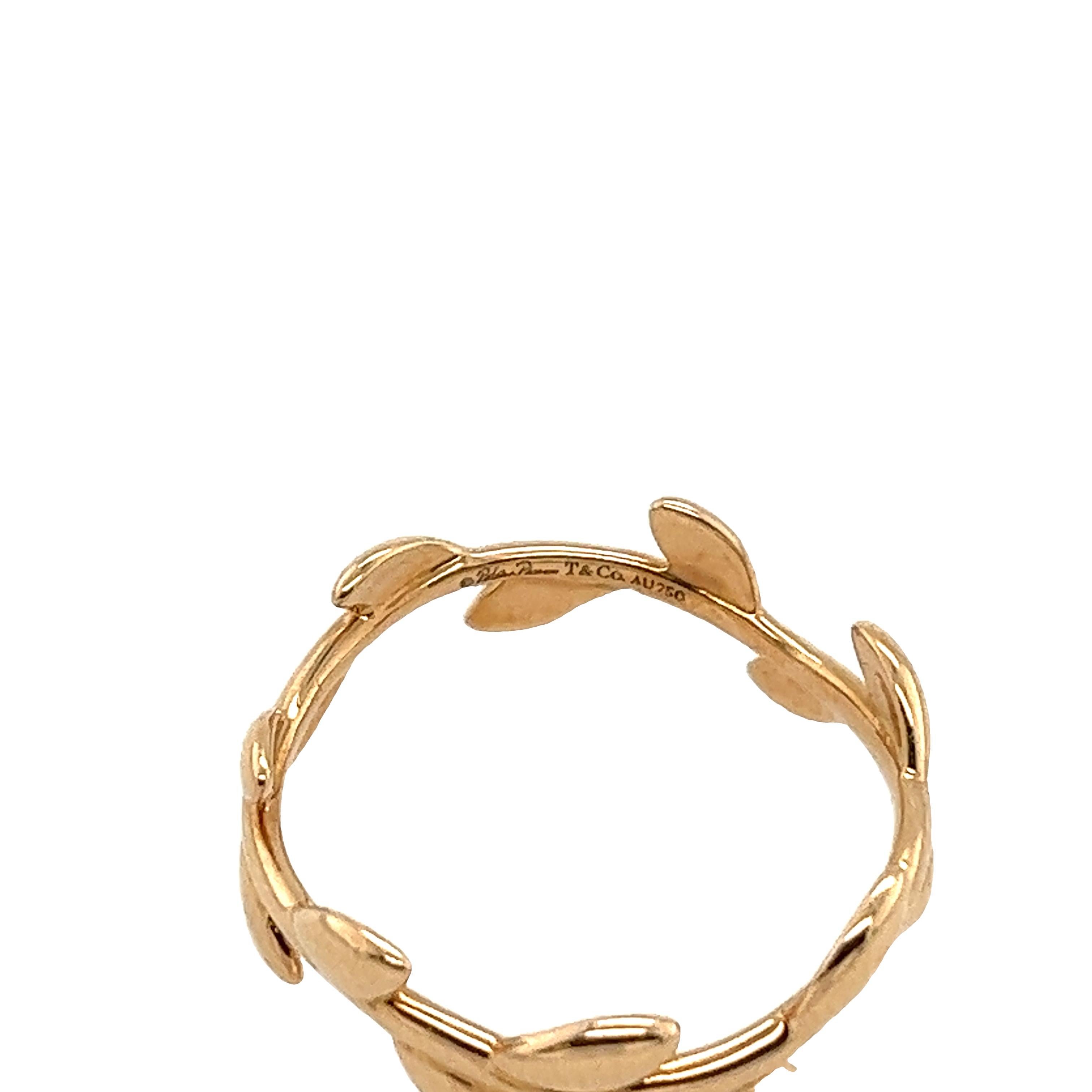 Tiffany & Co Paloma Picasso Olive Leaf Band in 18ct Rose Gold  For Sale 2