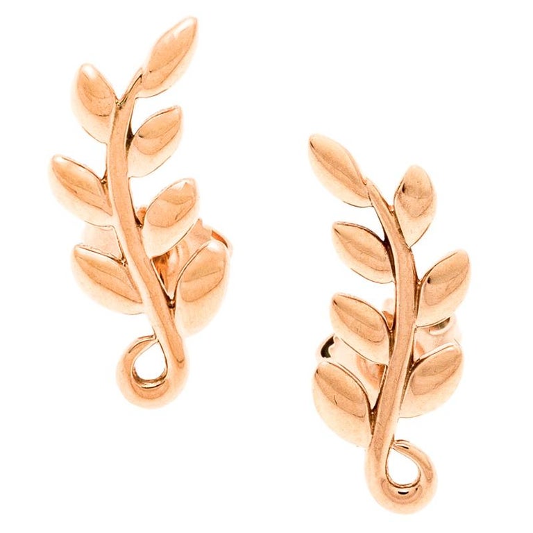 tiffany and co olive leaf climber earrings