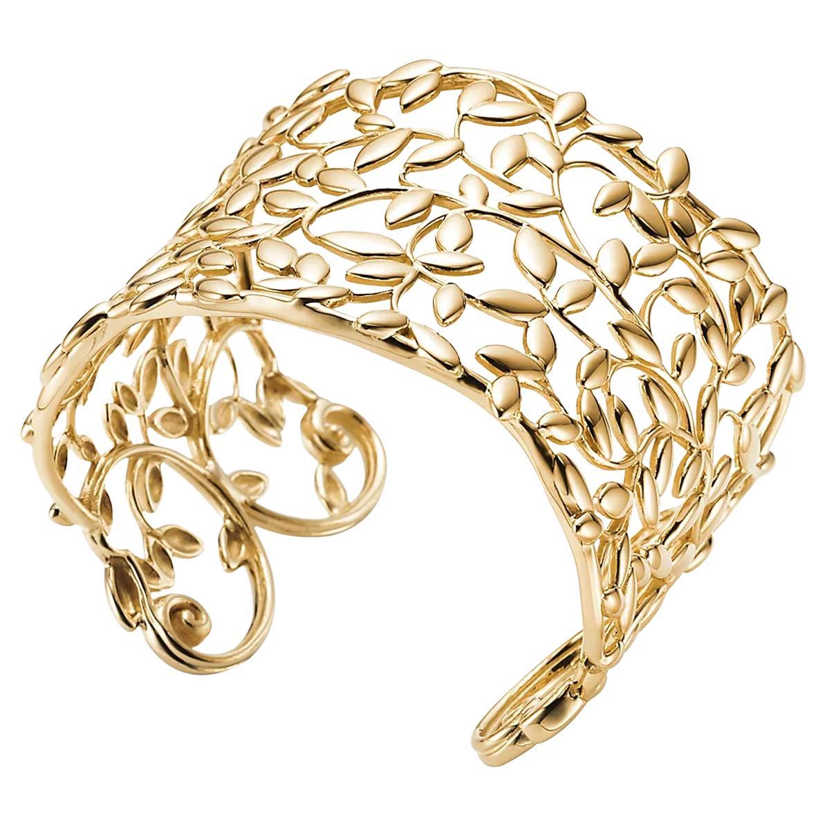 Tiffany & Co Paloma Picasso Olivblatt-Manschettenknöpfe 18K Gold Medium Größe Armband