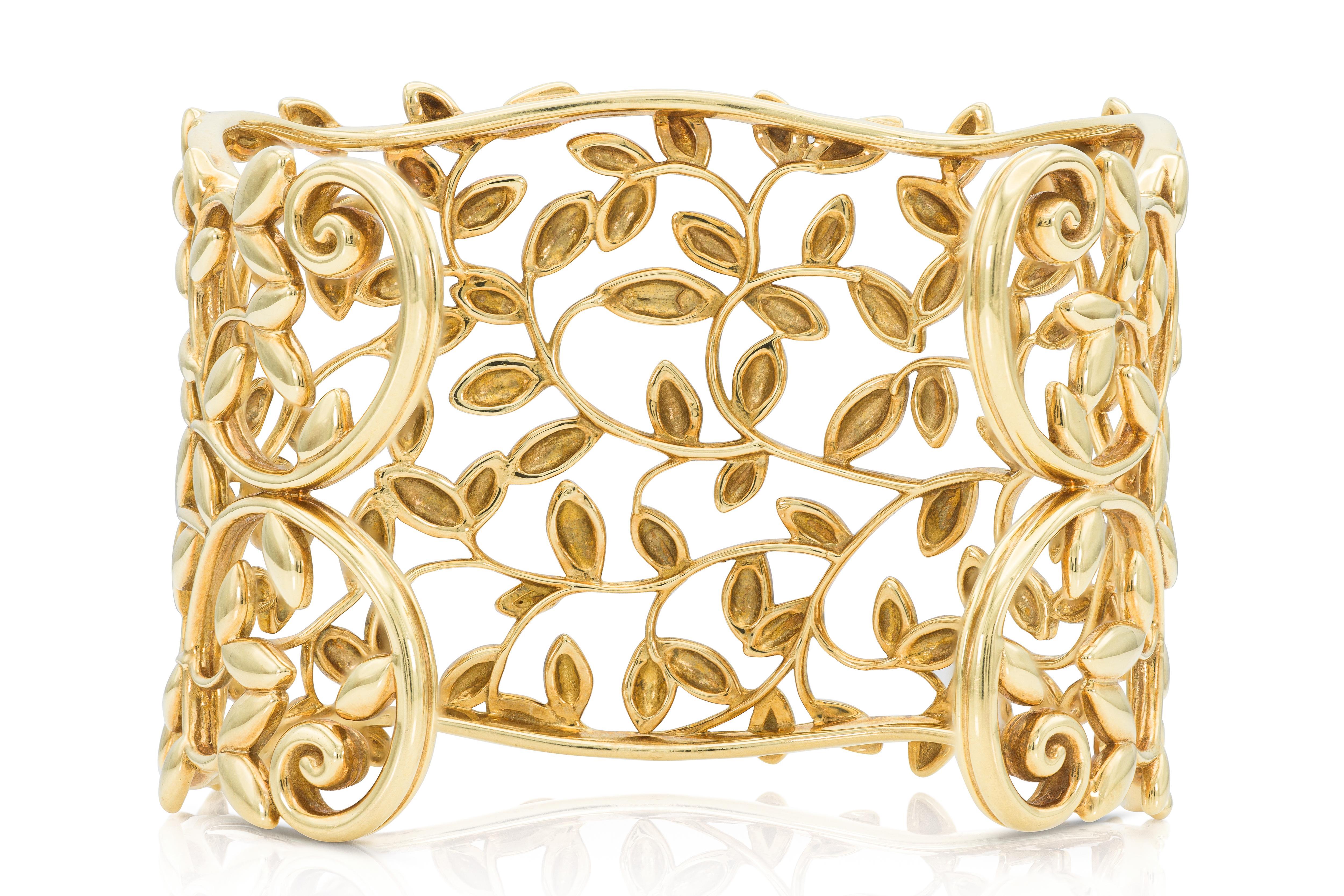 Tiffany & Co. Manchette Paloma Picasso en forme de feuille d'olivier Bon état - En vente à New York, NY