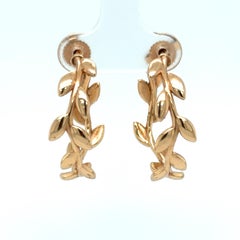 Tiffany & Co. Paloma Picasso Olive Leaf Hoop Earrings in 18 Karat Yellow Gold
