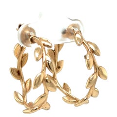 Tiffany & Co. Paloma Picasso Olive Leaf Hoop Earrings in 18 Karat Yellow Gold
