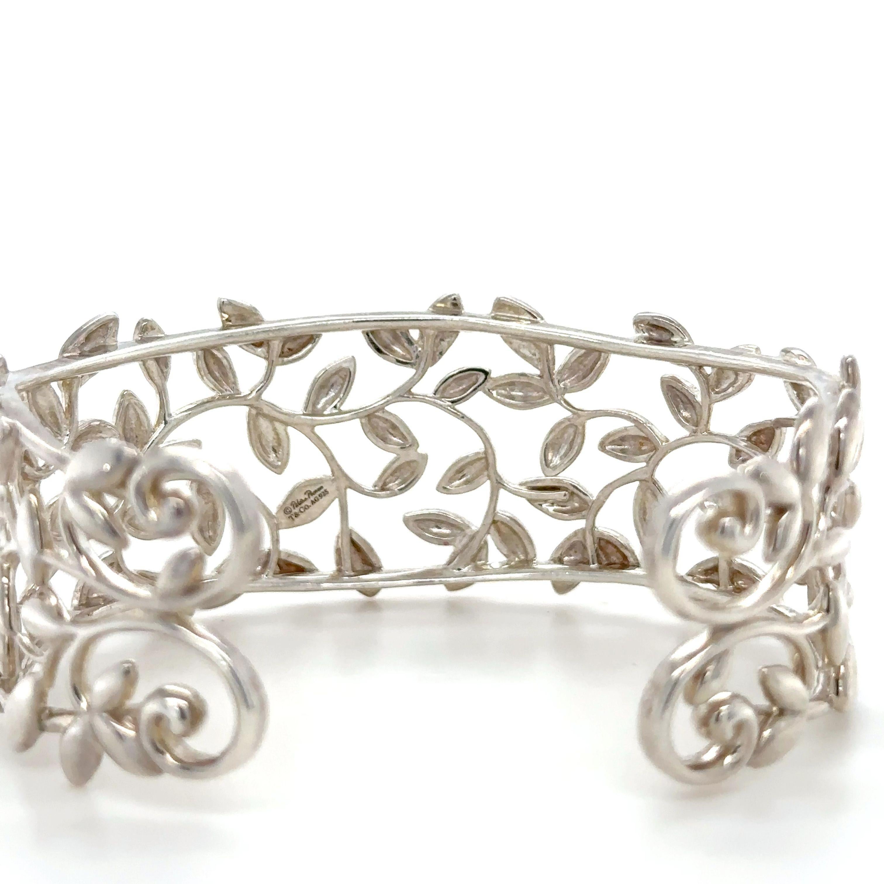 Tiffany & Co Paloma Picasso Olive Leaf Narrow Cuff In Excellent Condition In SYDNEY, NSW