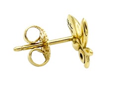 Tiffany & Co. Paloma Picasso Olive Leaf Stud Earrings with Diamonds in 18K Gold