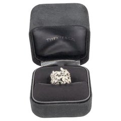 Tiffany & Co Paloma Picasso Olive Leaf White Gold and Diamond Band Ring