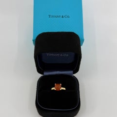 Tiffany & Co. Paloma Picasso Orange Chalcedony Sugar Stack Loaf 18k Gold Ring5.5