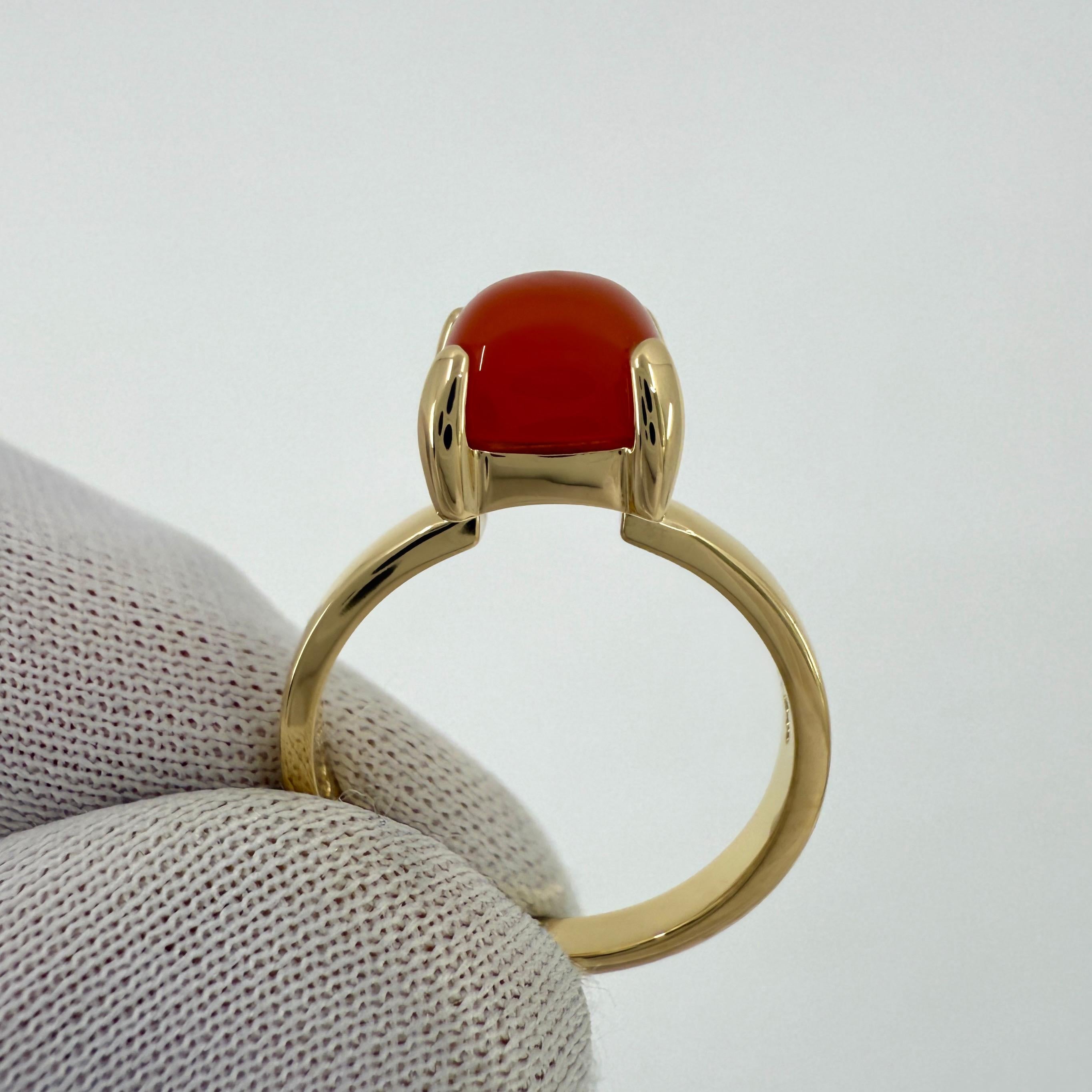 Tiffany & Co. Paloma Picasso Orange Chalcedony Sugar Stack Loaf 18k Gold Ring 7 en venta 1