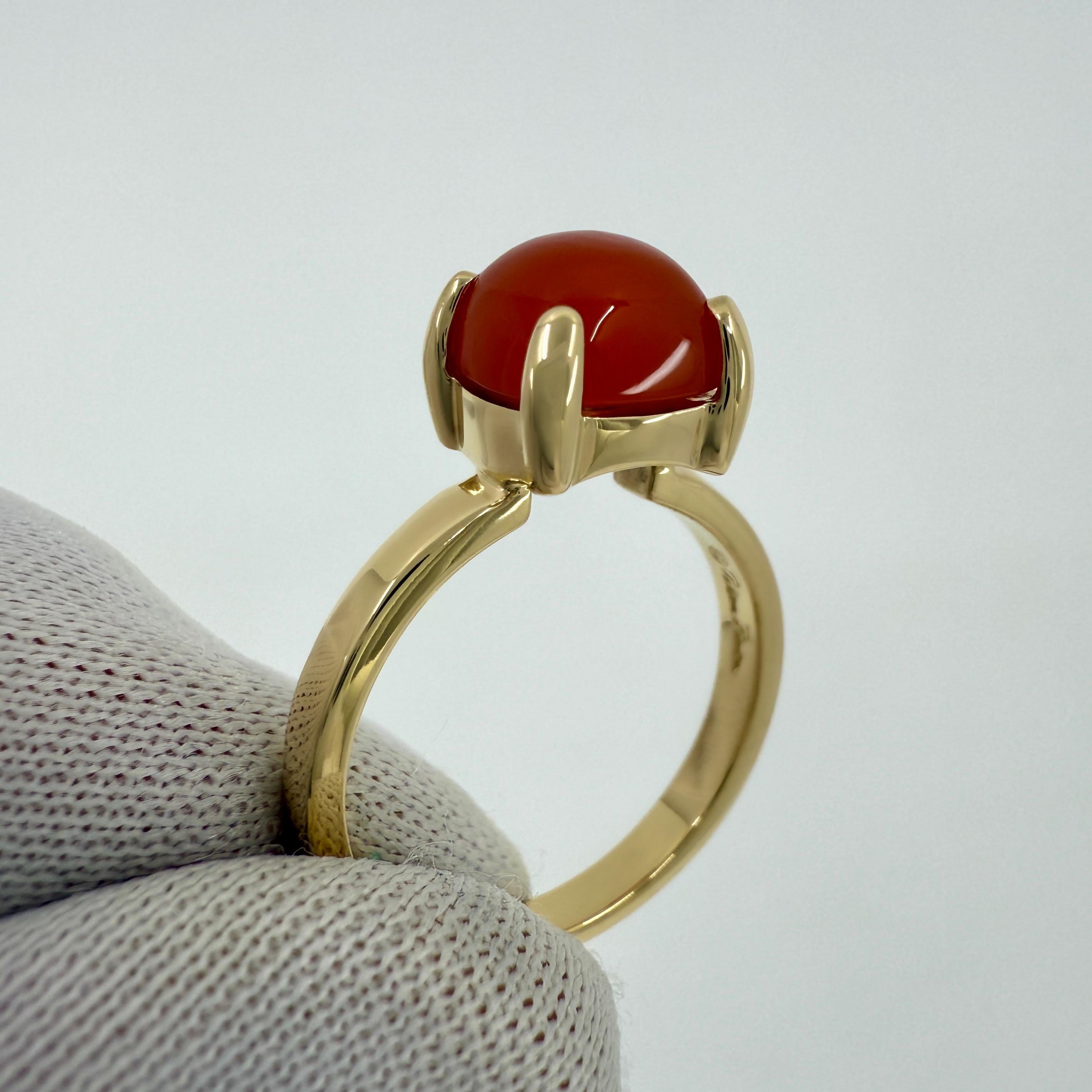 Tiffany & Co. Paloma Picasso Orange Chalcedony Sugar Stack Loaf 18k Gold Ring 7 en venta 3