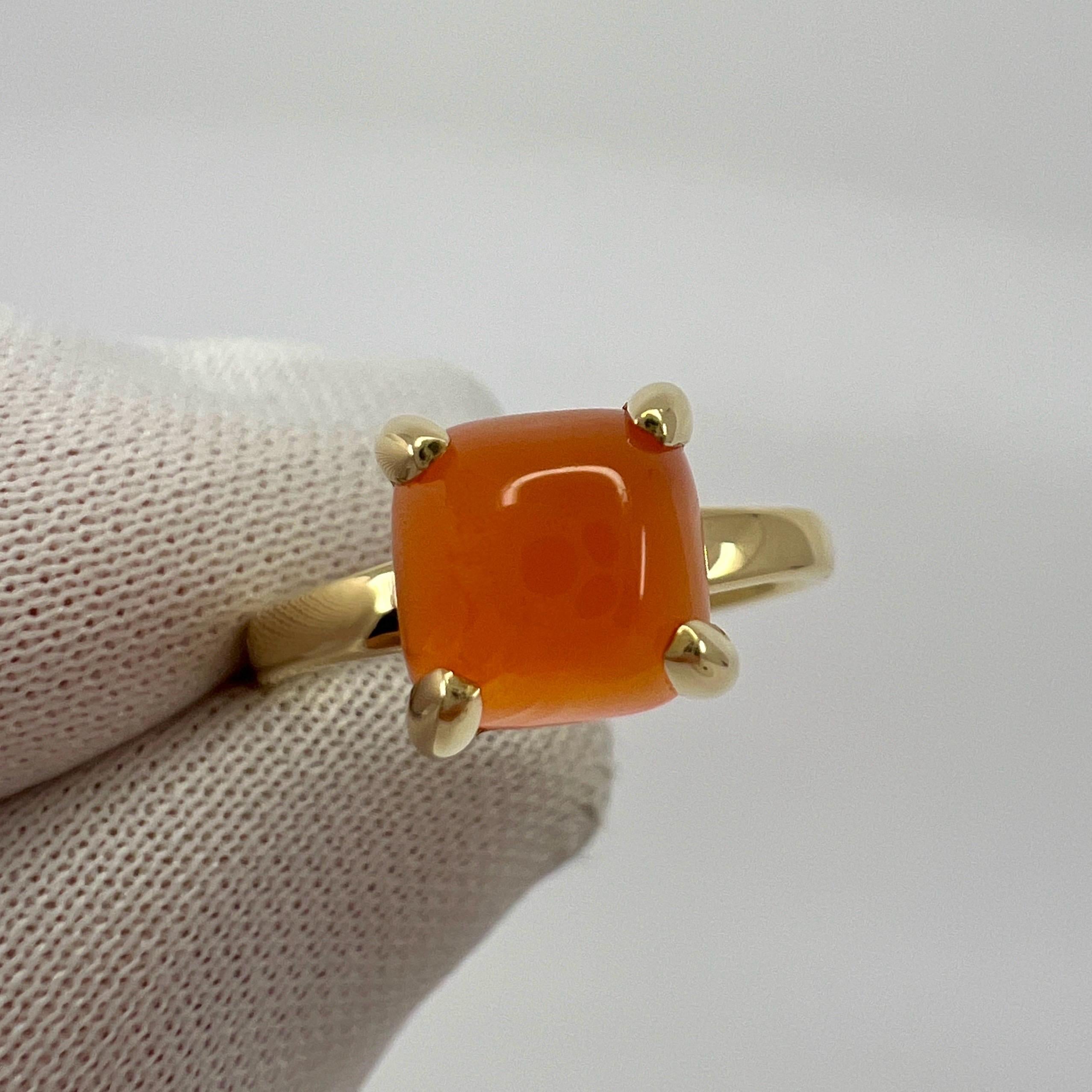 Tiffany & Co. Paloma Picasso Orange Chalcedony Sugar Stack Loaf 18k Gold Ring For Sale 4