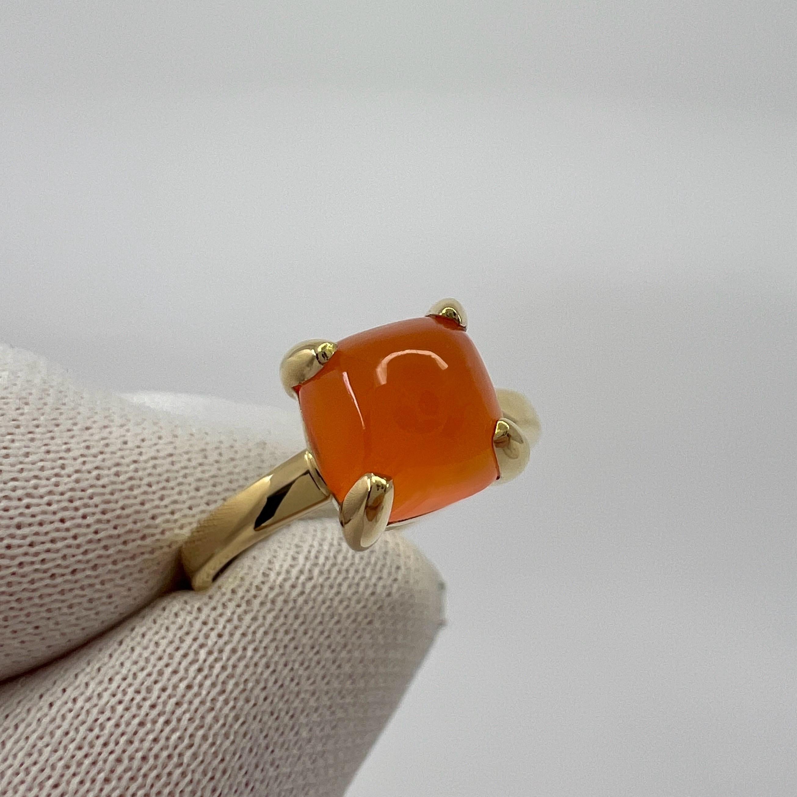 Tiffany & Co. Paloma Picasso Orange Chalcedony Sugar Stack Loaf 18k Gold Ring In Excellent Condition For Sale In Birmingham, GB