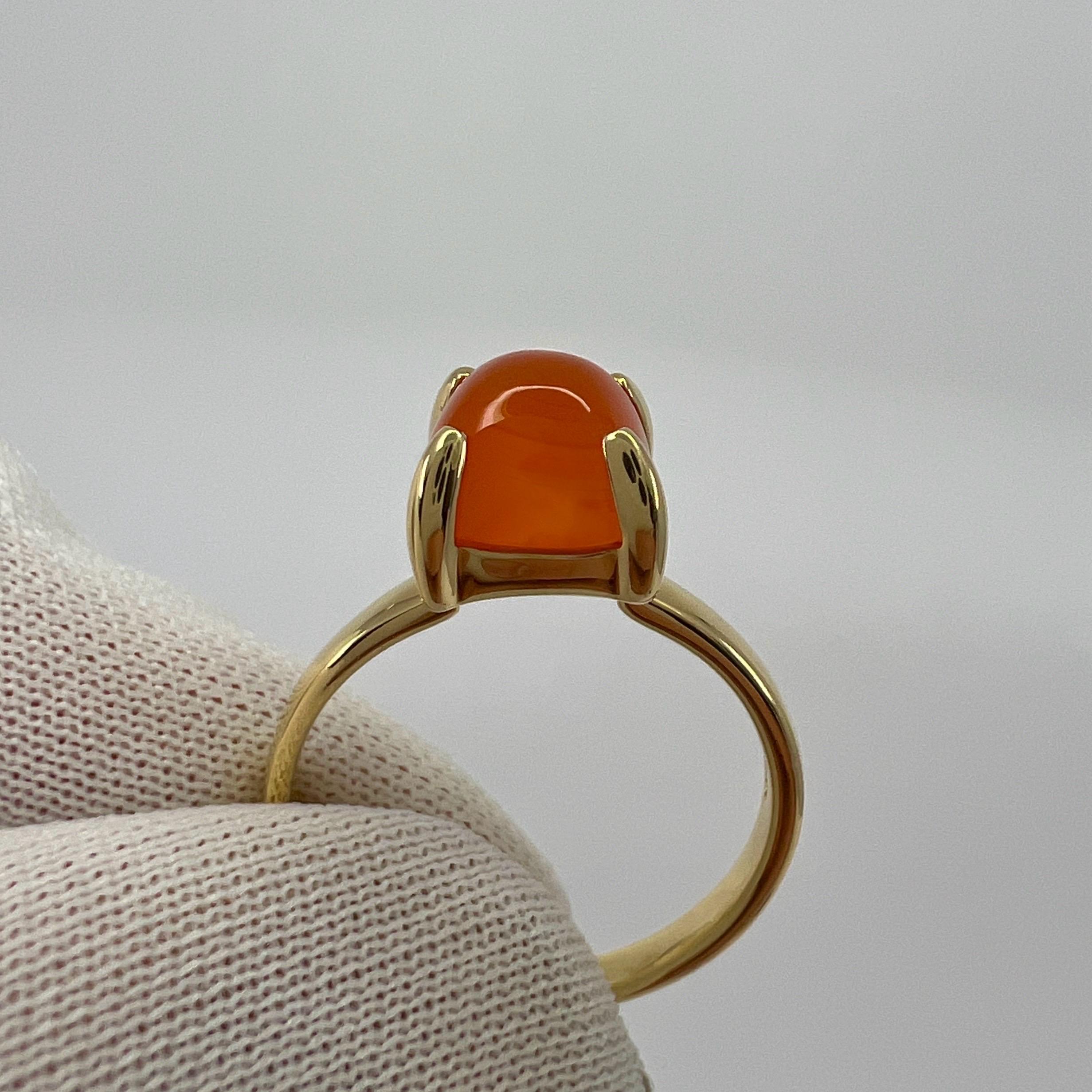 Tiffany & Co. Paloma Picasso Orange Chalcedony Sugar Stack Loaf 18k Gold Ring For Sale 2
