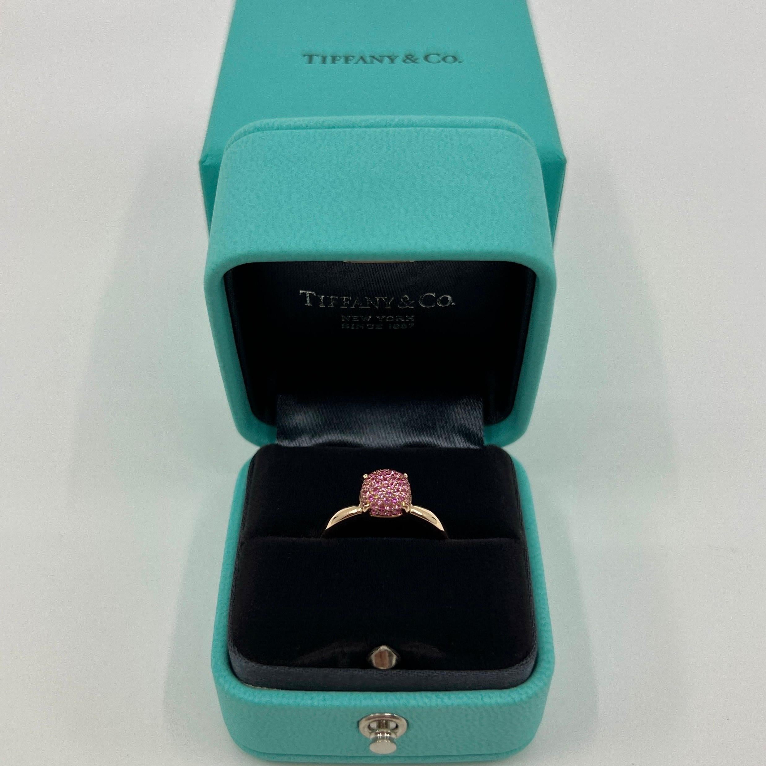 Tiffany & Co. Paloma Picasso Pavé Pink Sapphire Sugar Stack 18k Rose Gold Ring 3