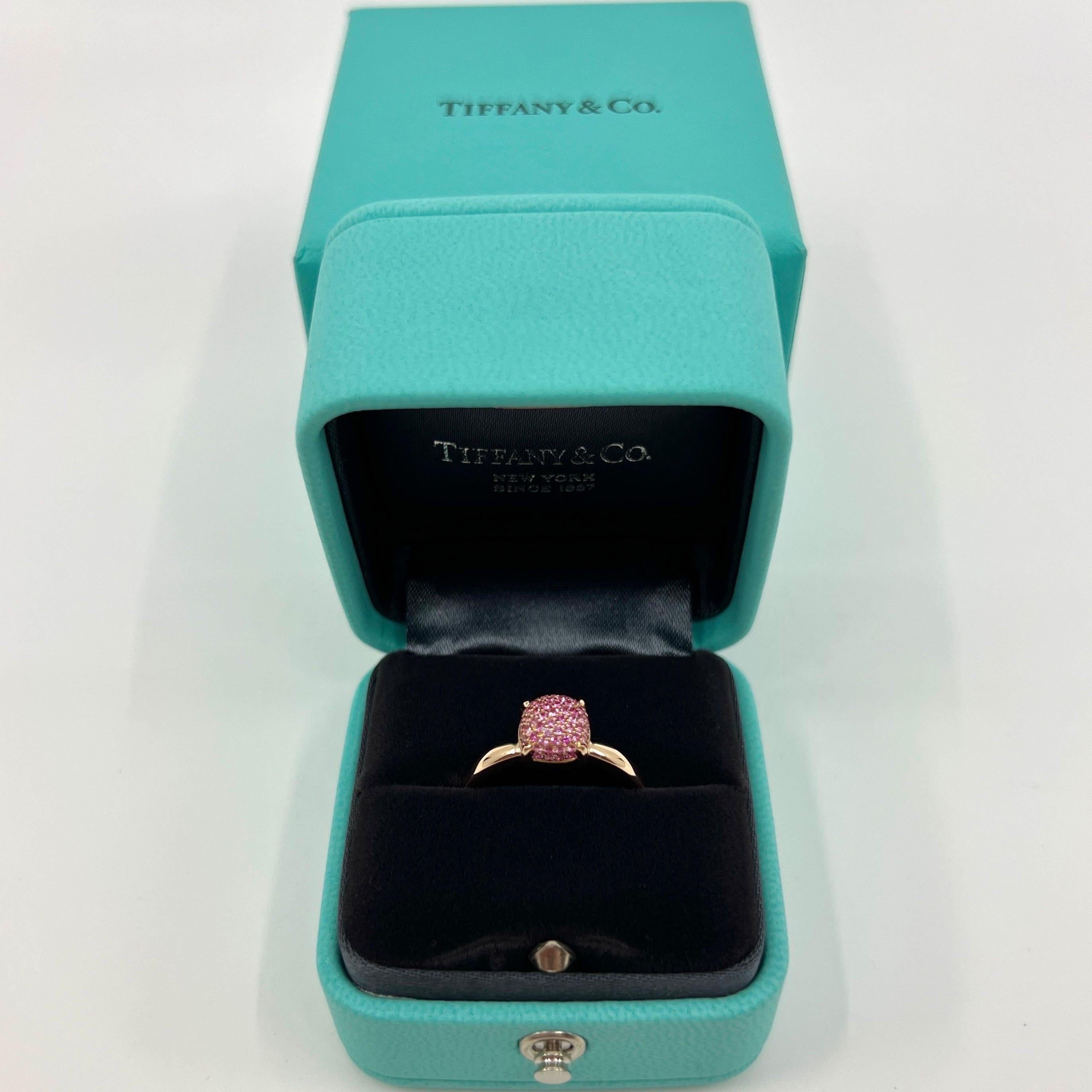 Vintage Tiffany & Co. Paloma Picasso Pavé Pink Sapphire Sugar Stack 18k Rose Gold Ring.

A beautiful and rare pavé round cut pink sapphire ring from the Tiffany & Co. Paloma Picasso collection.

Fine jewellery houses like Tiffany only use the finest
