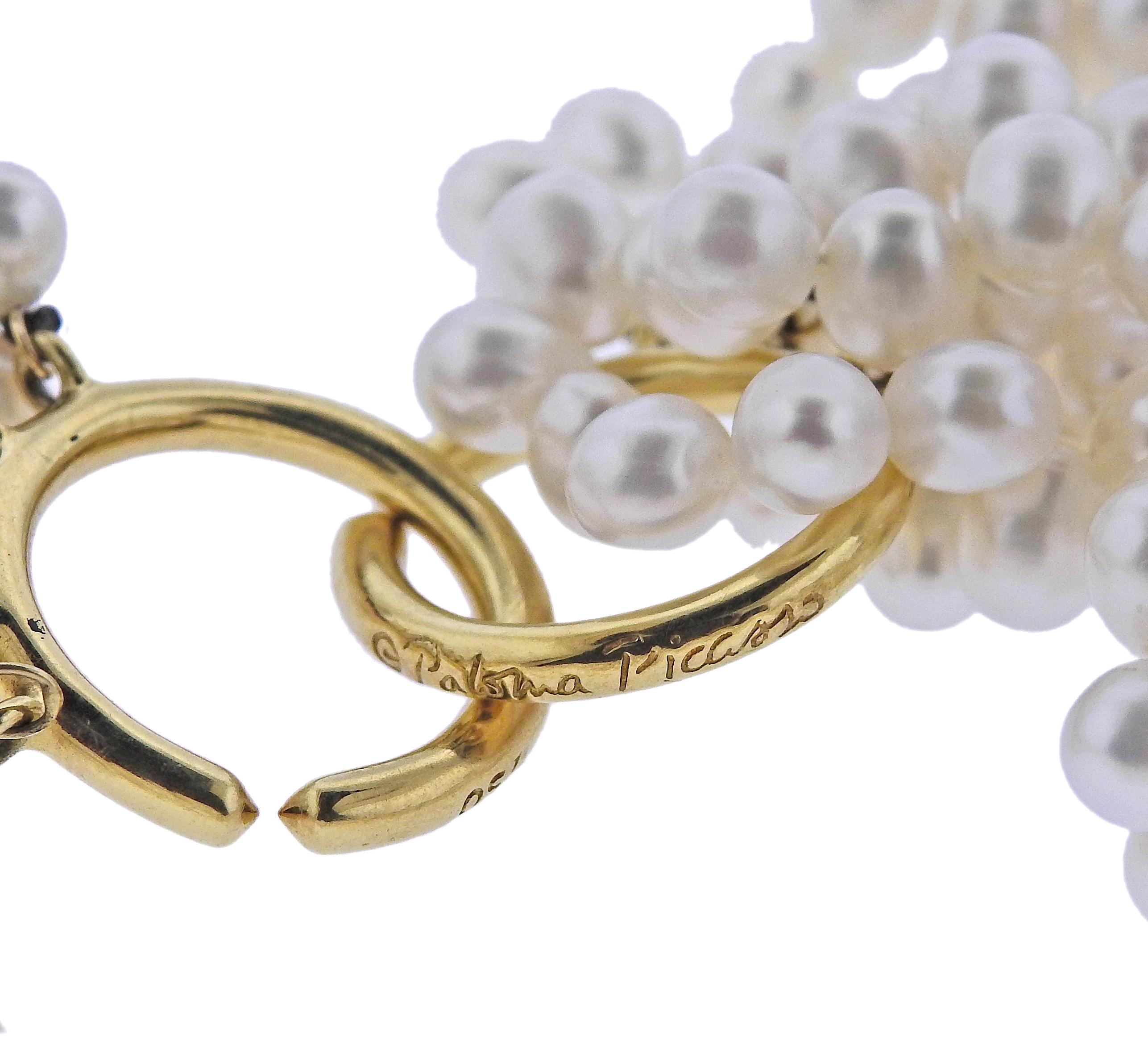 torsade-Halskette aus 18 Karat Gold von Paloma Picasso für Tiffany & Co, mit 5-5,5 mm großen Süßwasserperlen.  Die Halskette ist 16,5