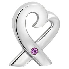 Tiffany & Co. Paloma Picasso Ciondolo a forma di cuore con zaffiro rosa A. Silver