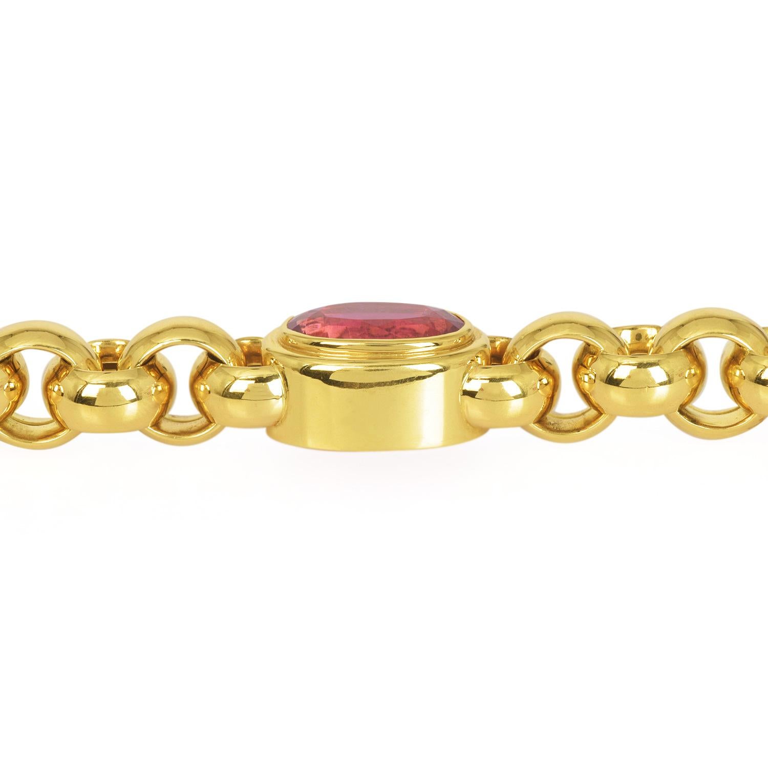 Tiffany & Co. Paloma Picasso Pink Tourmaline 18K Gold Statement Bracelet 2