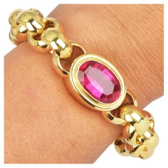 Tiffany & Co. Paloma Picasso Pink Tourmaline 18K Gold Statement Bracelet