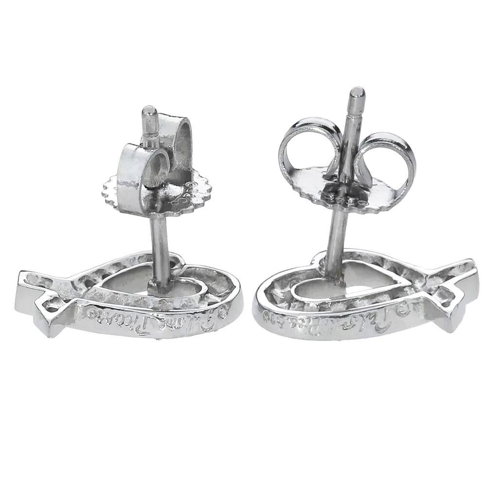 TIFFANY & Co. Paloma Picasso Platinum Diamond Loving Heart Earrings 1