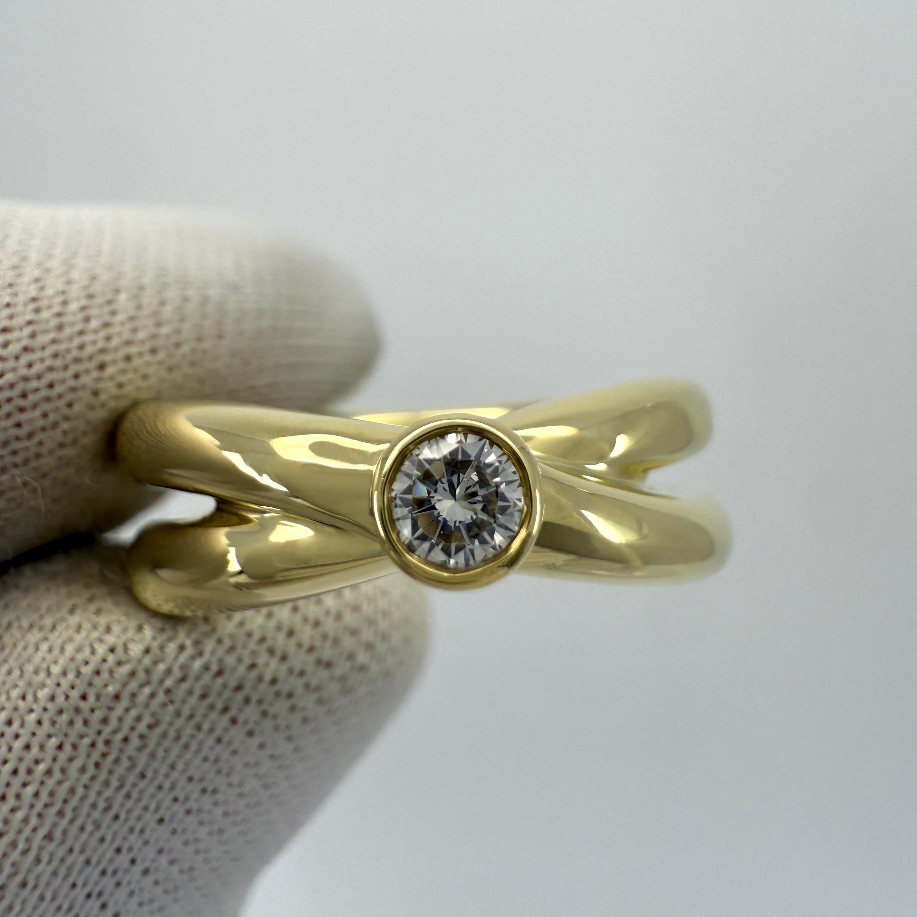 Taille ronde Tiffany & Co. Paloma Picasso Bague à croix croisée en or 18k avec solitaire et diamant rond en vente