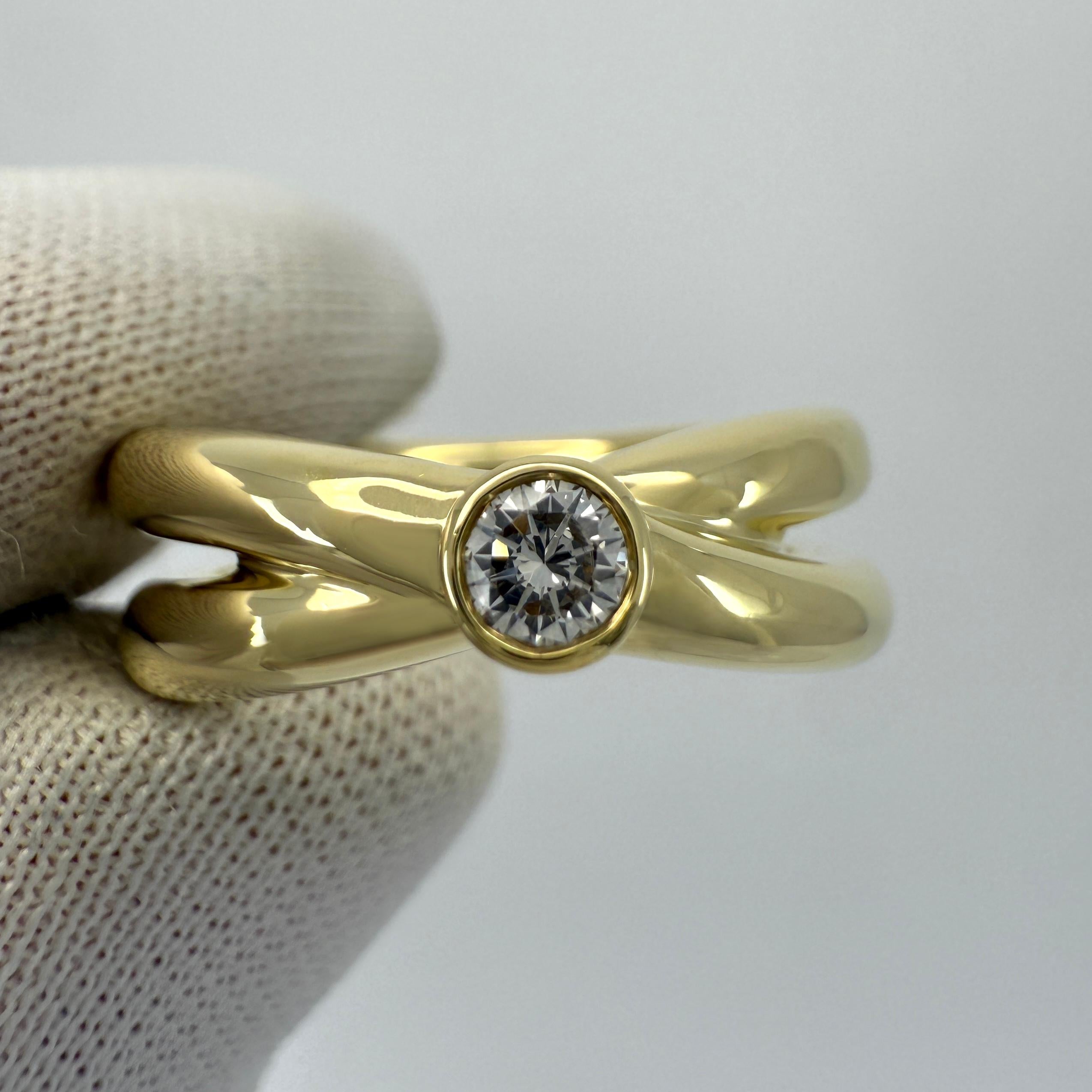 Tiffany & Co. Paloma Picasso Bague à croix croisée en or 18k avec solitaire et diamant rond Pour femmes en vente