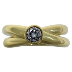 Tiffany & Co. Paloma Picasso - Anello con diamante rotondo e solitario in oro 18 carati - Criss Cross