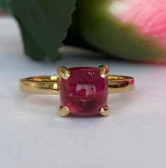 Tiffany & Co. Paloma Picasso Rubellite Tourmaline Sugar Stack Loaf 18k Gold Ring