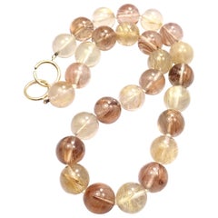 Tiffany & Co. Paloma Picasso Rutilated Quartz Bead Yellow Gold Necklace