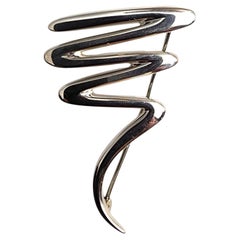 Tiffany & Co Paloma Picasso Scribble Sterling Silver Zig Zag Pin #25348