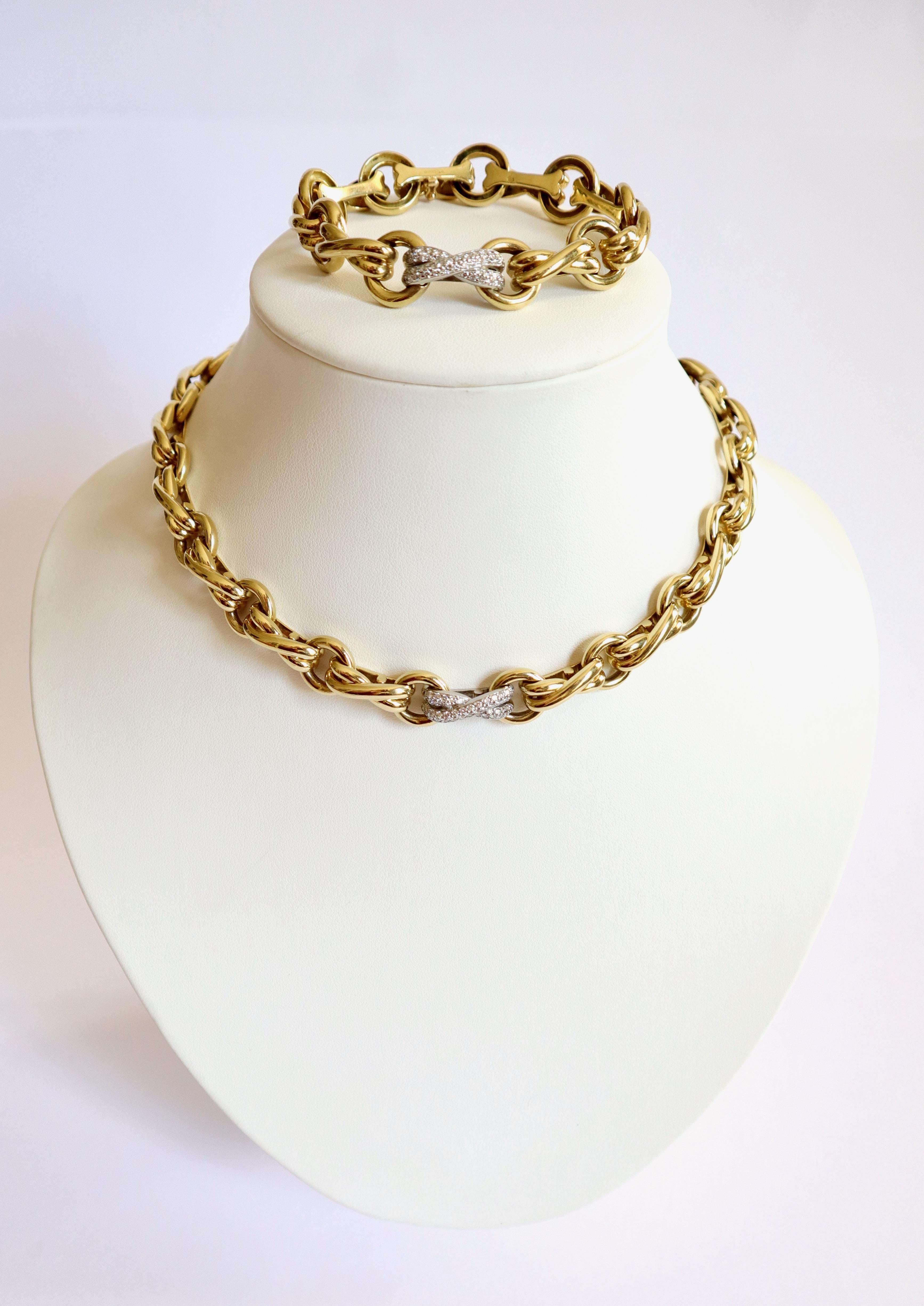 Paloma Picasso for Tiffany & Co. Set, bracciale e collana in oro 18 K. con diamanti in vendita 7