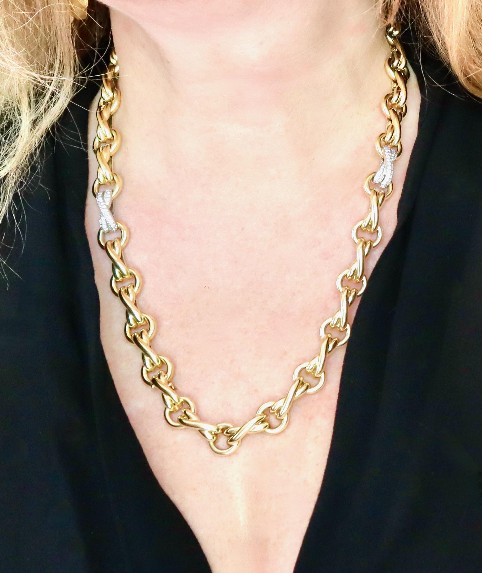Paloma Picasso for Tiffany & Co. Set, bracciale e collana in oro 18 K. con diamanti In condizioni buone in vendita a Paris, FR