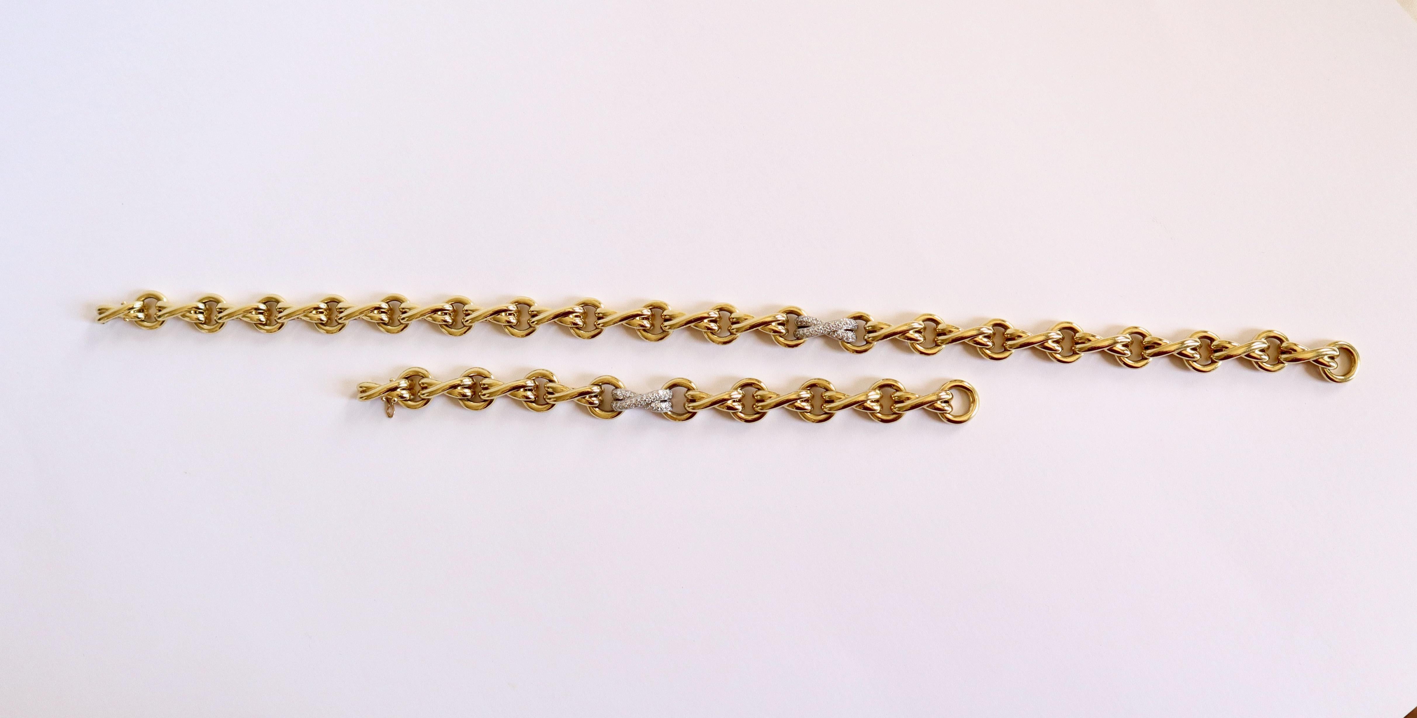 Paloma Picasso for Tiffany & Co. Set, bracciale e collana in oro 18 K. con diamanti in vendita 2