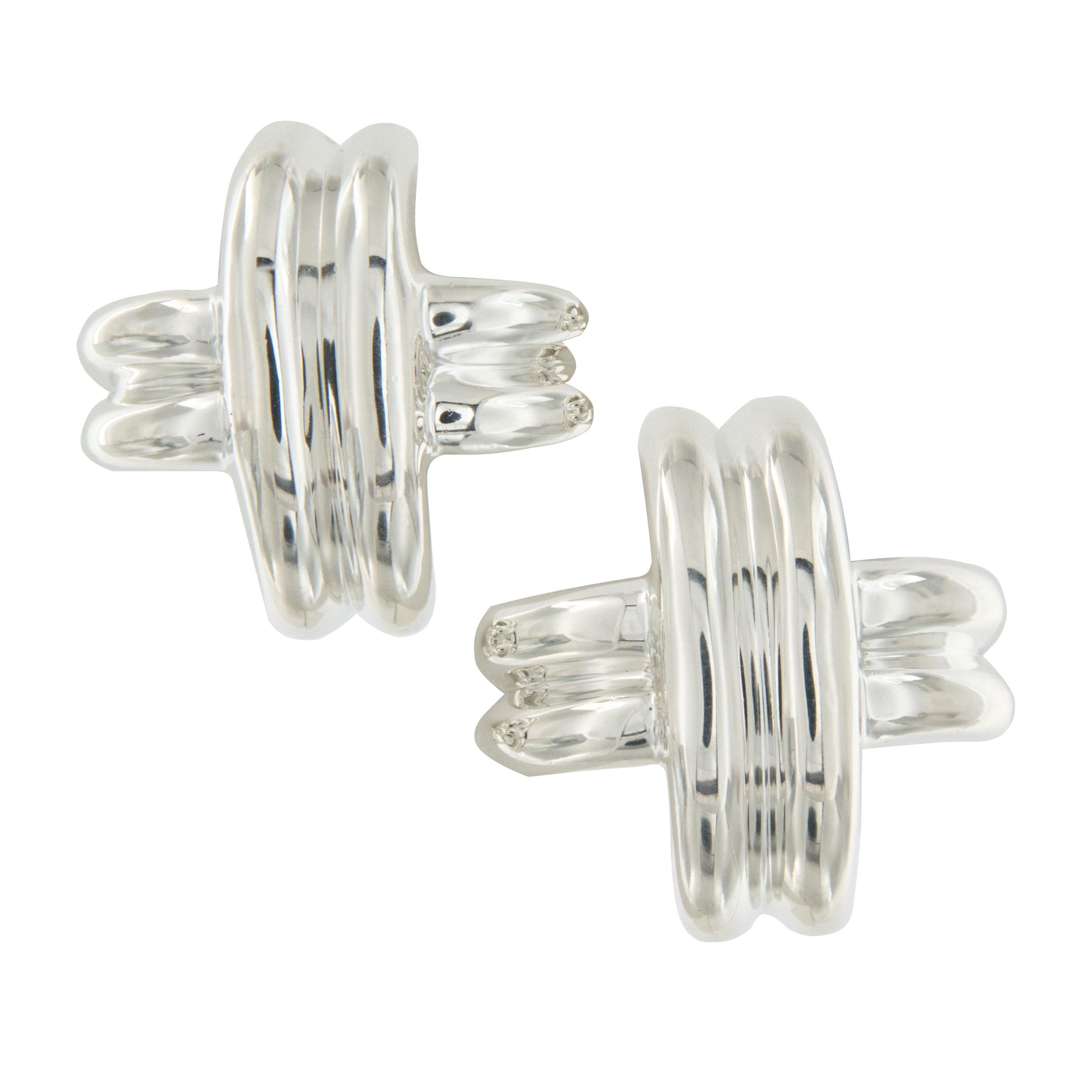 Tiffany & Co. Paloma Picasso Signature X Sterling Silver Earrings
