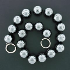 Tiffany & Co. Paloma Picasso Silver Huge Hematite Ball Bead Strand Necklace
