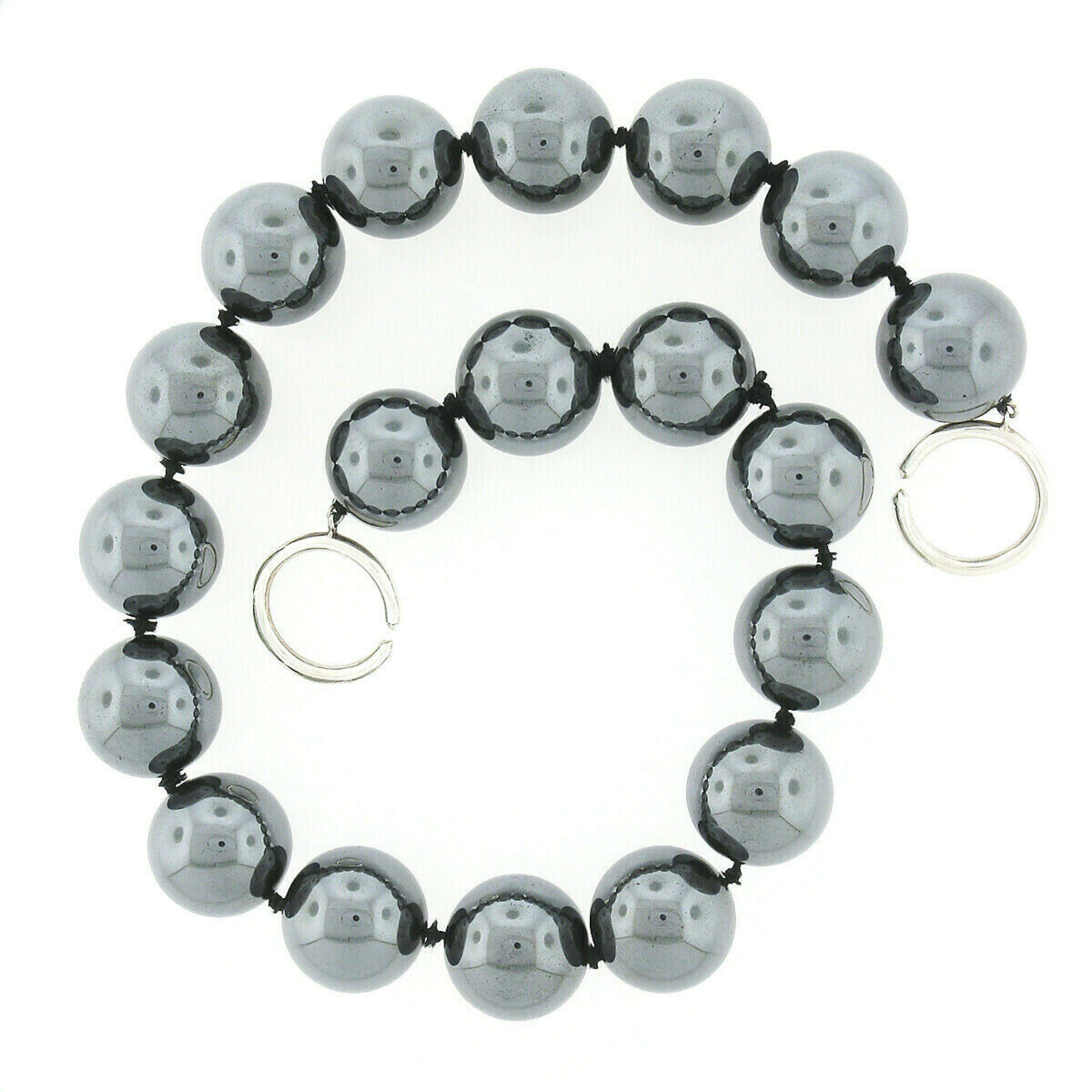 Tiffany & Co. Paloma Picasso: Silber-Halskette mit riesigem Hämatit-Kugelperlenstrang (Perle)