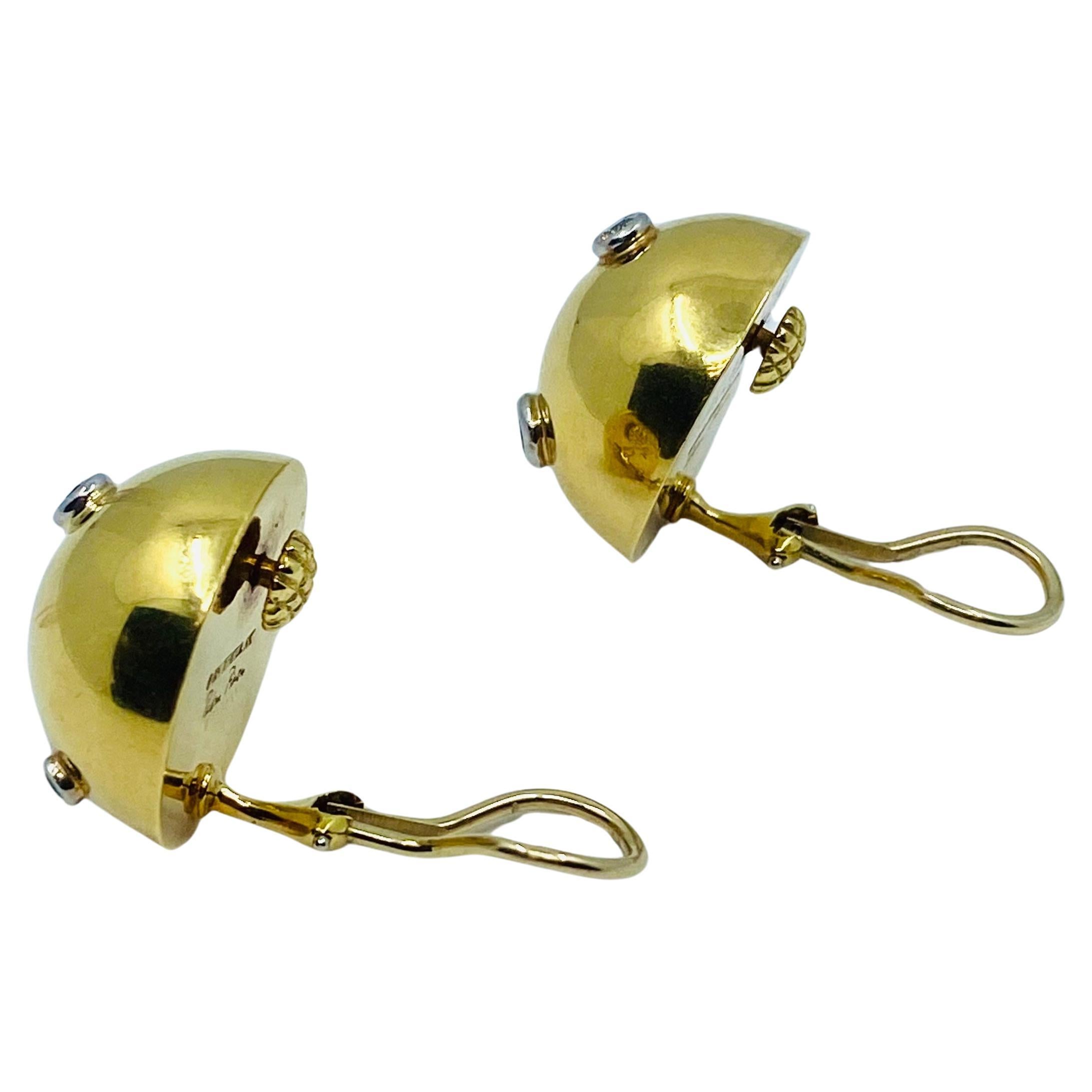Tiffany& Co. Paloma Picasso Sputnik Earrings Gold Diamond 3