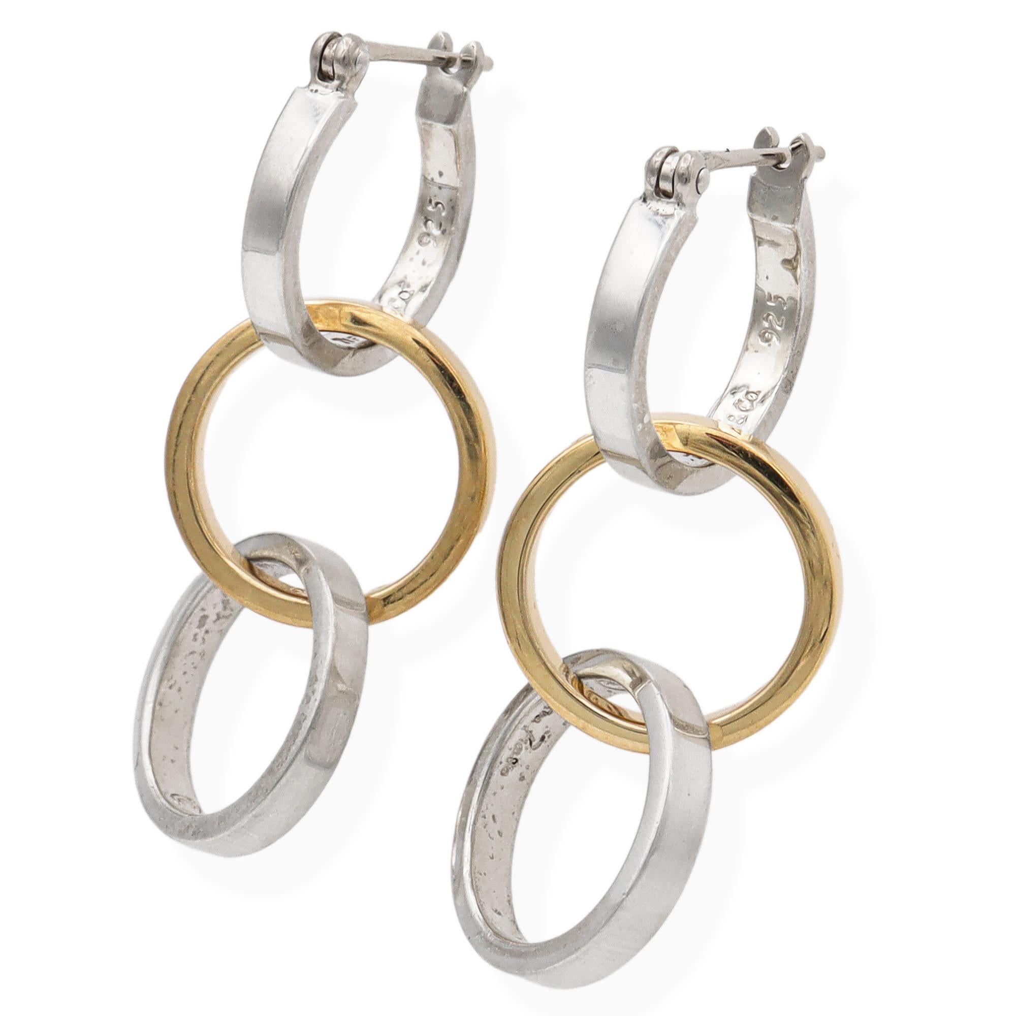 Tiffany & Co. Paloma Picasso Sterling Silver 18K Gold Interlocking Earrings 1