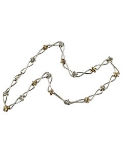 Tiffany & Co. Paloma Picasso Sterling Silver 18K Infinity Knot Necklace #25599